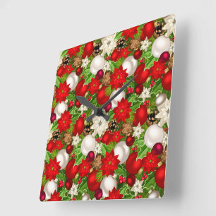 Carrée Happy Holidays Wall Horloge
