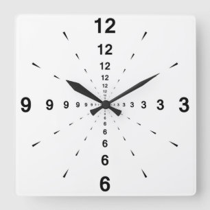 Carrée horloge à perspective