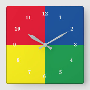 Carrée Horloge à quatre couleurs - Choisir les couleurs