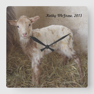 Carrée Horloge : agneau KathyMcGraw