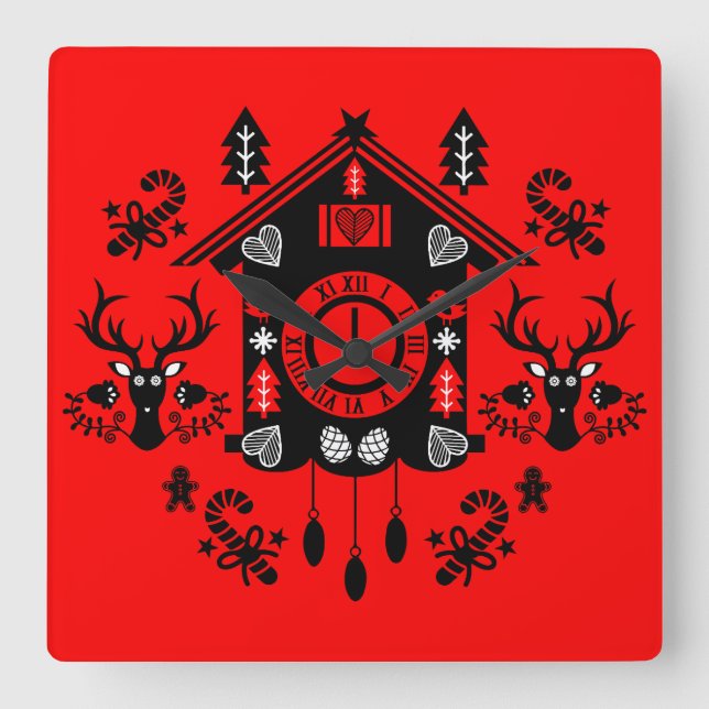 Carrée Horloge allemande Noël (Recto)