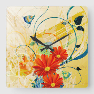 Carrée Horloge Art 40 Abstraite