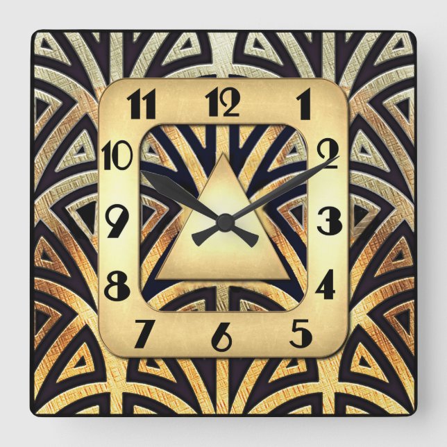 Carrée Horloge Art Déco Élégante (Recto)