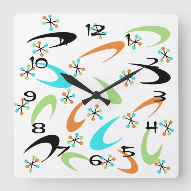 Carrée Horloge atomique du milieu du siècle (Recto)