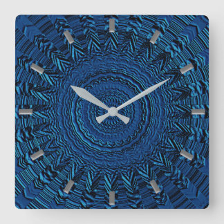 Carrée Horloge bleue du mur décoratif