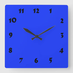 Carrée Horloge Bleue Néon Clair Numérique Changeable