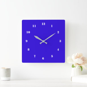 Carrée Horloge bleue ou choisissez vos couleurs préférées