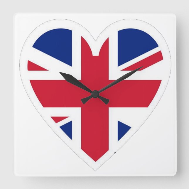 Carrée Horloge britannique Union Jack (Recto)