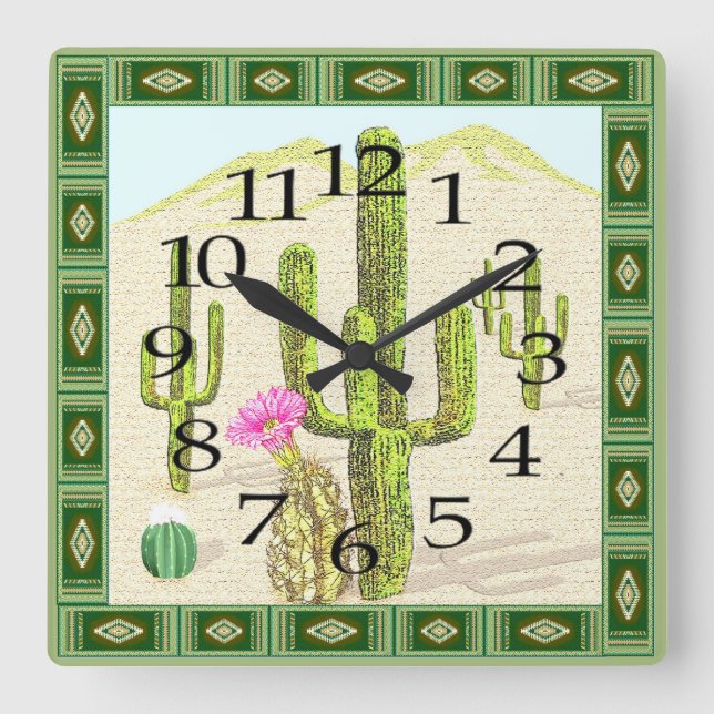 Carrée Horloge Cactus Sud-Ouest (Recto)