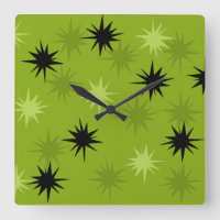 Horloge Carré de la étoile verte atomique