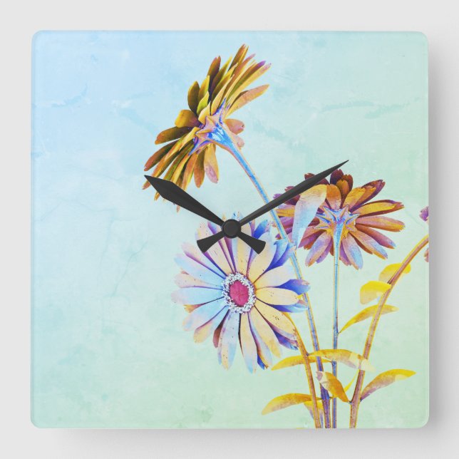 Carrée Horloge Carré florale (Recto)