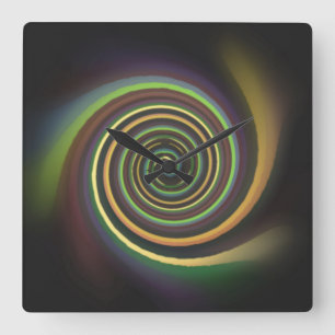 Carrée Horloge Carré Pastel Swirl