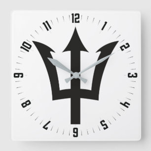 Carrée Horloge Carré Trident de la Barbade