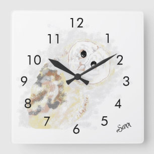 Carrée Horloge : Chouette de la sagesse