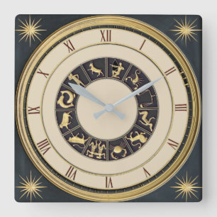 Carrée Horloge classique de zodiaque