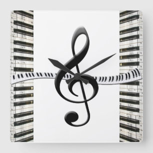 Carrée Horloge Clavier de Piano