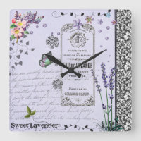 Horloge Collage Lavande vintage