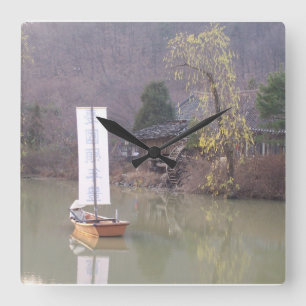 Carrée Horloge coréenne de paysage