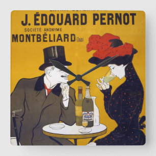 Carrée Horloge de cuisine de scène de café de Toulouse