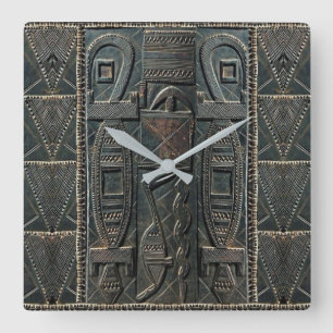 Carrée Horloge de découpage africaine