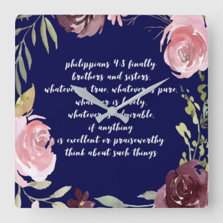 Carrée Horloge de la Bible chrétienne et de l'écriture