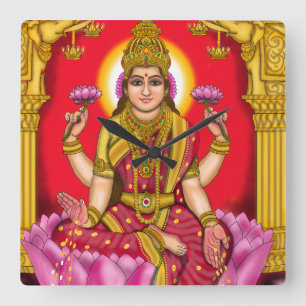 Carrée Horloge de la déesse Lakshmi