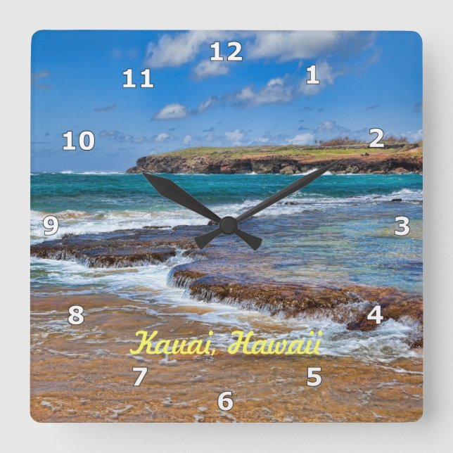 Carrée Horloge de la plage de Kauai (Recto)