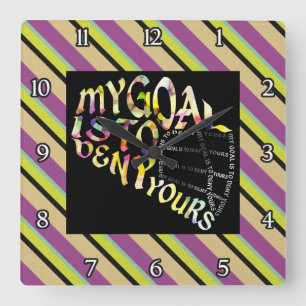 Carrée Horloge de la typographie du masque de gardien de 