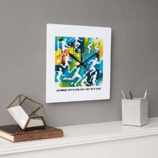 Carrée Horloge de l'athlète inspirante - Cadeau motivant