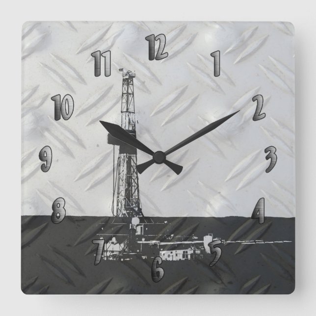 Carrée Horloge de l'outil de perçage (avec chiffres) (Recto)