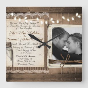 Carrée Horloge de mariage