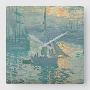 Carrée Horloge de navigation Monet Lever du soleil