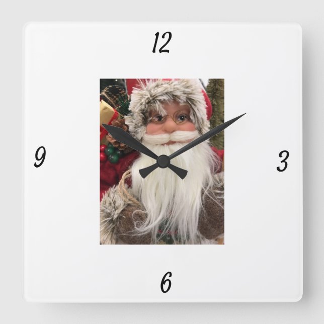 CARRÉE HORLOGE DE NOËL "AWESOME PÈRE NOËL" (Recto)