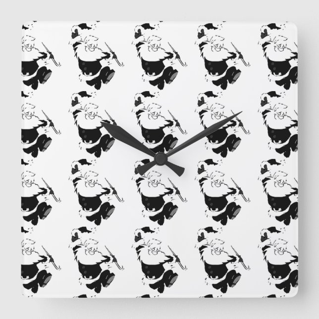 CARRÉE HORLOGE DE NOËL "DANCING PÈRE NOËL" (Recto)