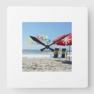CARRÉE HORLOGE DE NOËL DE PLAGE