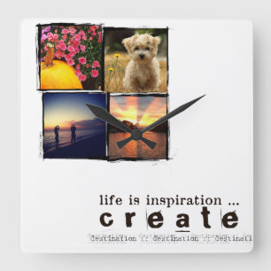 Carrée horloge de photo d'instagram