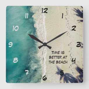 Carrée Horloge De Plage Relaxante