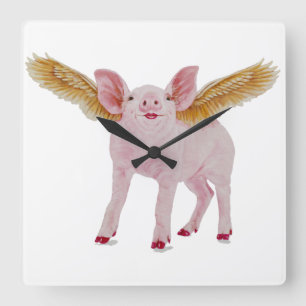 Carrée Horloge de porc de vol