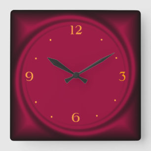 Carrée Horloge de Swirl>Wall de framboise