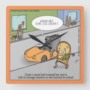 Carrée Horloge Déplaisante amusante du mur du grille-pain