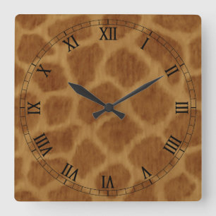 Carrée Horloge des chiffres romains Carrés de Giraffe