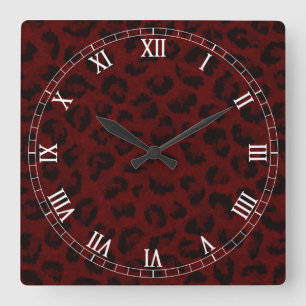 Carrée Horloge des numéros romains Carrés de la peau du l