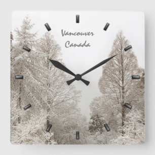 Carrée Horloge d'hiver Personnalisé hiver Wonderland Horl