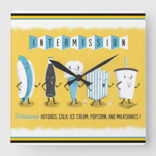 Carrée Horloge drive-in vintage d'interruption de théât