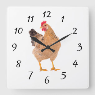 CARRÉE HORLOGE DU MUR DE ROOSTER