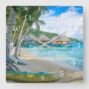 CARRÉE HORLOGE DU TAHITI.  BELLE PLAGE DE PARADIS DU