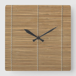 Carrée Horloge en bambou de carré de tapis de plage