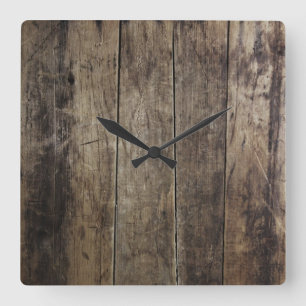 Carrée Horloge en bois de Faux