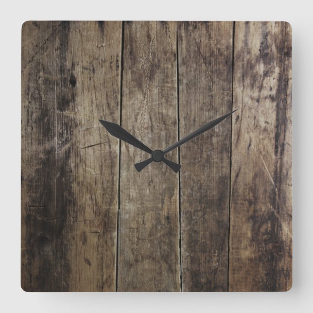 Carrée Horloge en bois de Faux (Recto)