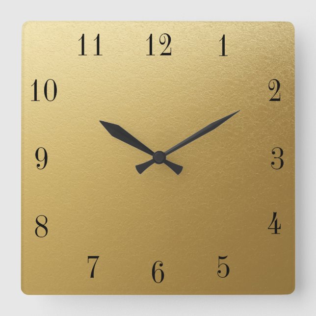 Carrée Horloge Face Modèle Industrial Roman Police Golden (Recto)